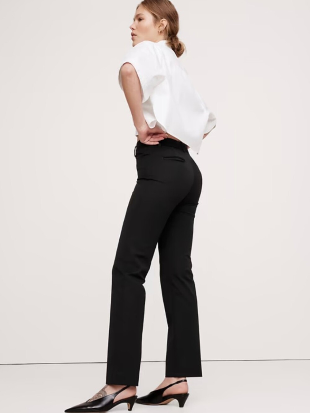 Banana Republic Sloan Dress Pants Black Mid Rise 10
